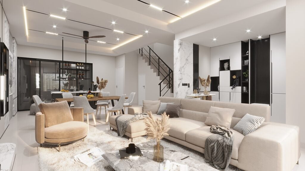 modern luxury home - living room