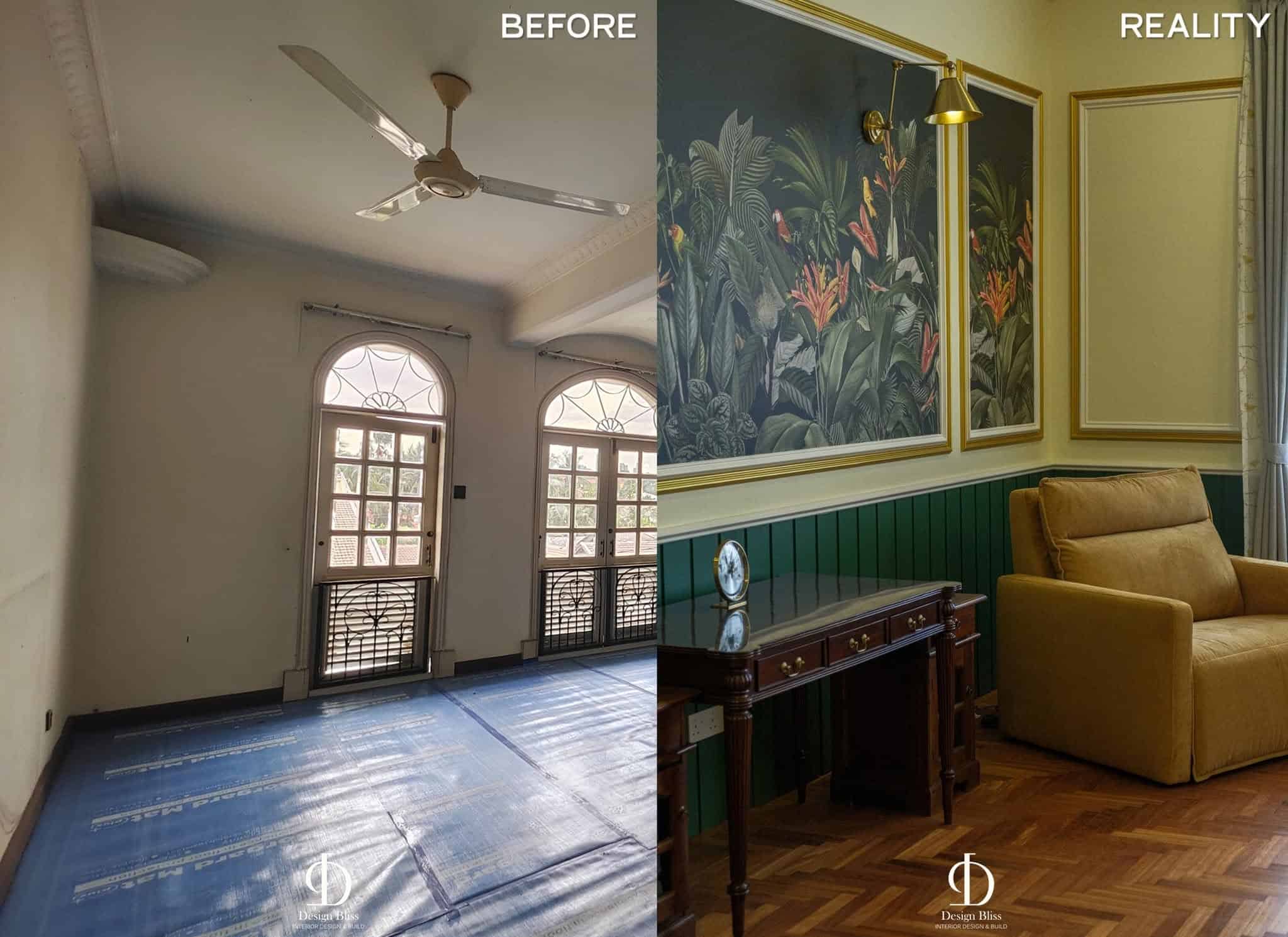 Before-and-after view of the Véra Maison master bedroom transformation