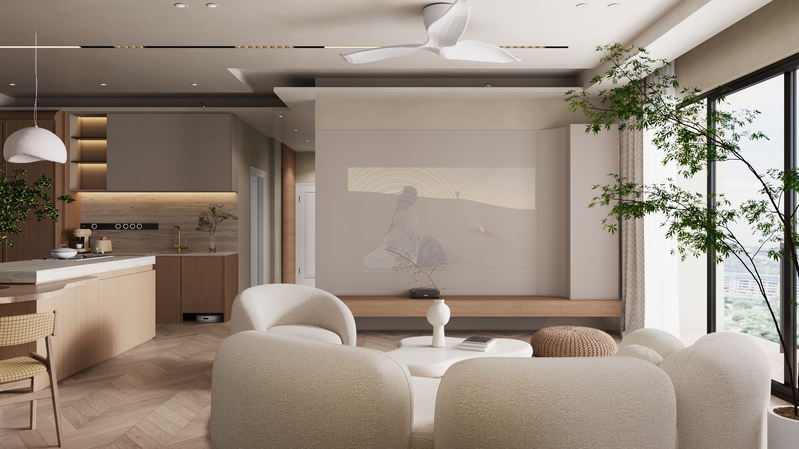 Softly Grounded Living Room
